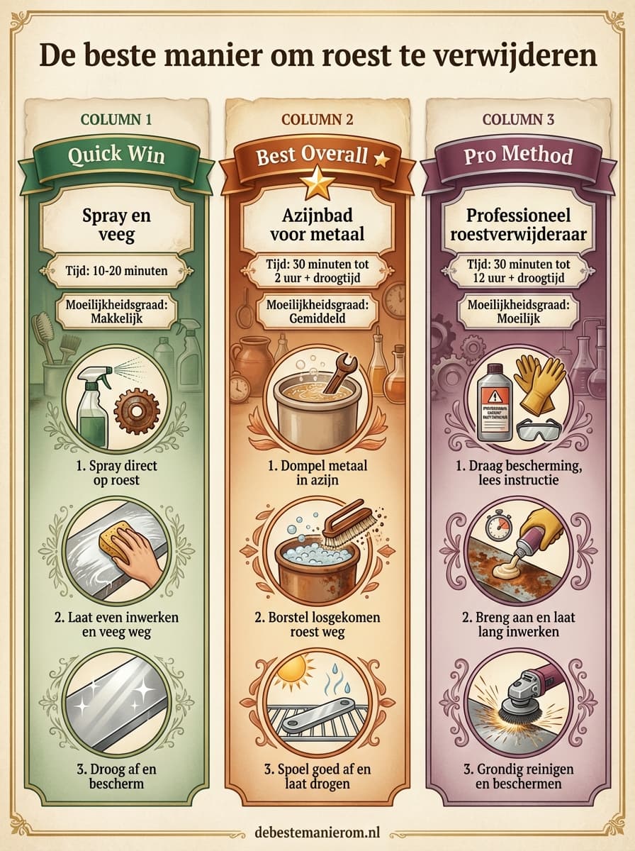 De beste manier om roest te verwijderen